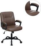 ZUN Relax Cushioned Office Chair 1pc Brown Color Upholstered Seat back Adjustable Chair Comfort HS00F1681-ID-AHD