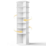 7-tier, 360&deg rotating wood-plastic composite shoe rack, 60*60*184cm, white 36049742