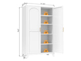 71'' 2 Shapely Doors Cabinet, Metal Storage Cabinet with Doors and Adjustable Shelves, for Bedroom, 57744316