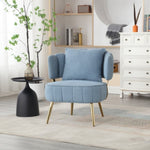 ZUN COOLMORE Boucle Accent Chair Modern Upholstered Armchair Tufted Chair with Metal Frame, Single W1539140083