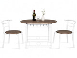 1 Table 2 Chairs Table Set, Oval Tabletop, MDF & Metal Frame, KD Assemble 25841505