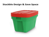 4 pack 18 Gallon Christmas Storage Bins with Lids, Stackable Totes, Plastic Storage Containers, 73891254