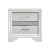 2 Drawers Nighstand with 1 Jewelry Tray, White B016P254598