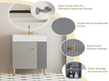 21.6" Open-shelving Bathroom Vanity with Ceramic Sink and Soft-Closing Door, Cloakroom Open Shelf 91739193