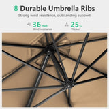 10 FT Cantilever Patio Umbrella 360&deg Rotation & Tilt Adjustment, Square Outdoor Offset Umbrella B082P195468