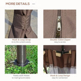 144x144 Inch Round Outdoor Gazebo, Patio Dome Gazebo Canopy Shelter with Double Roof, Netting 05350701