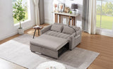 55.9" Convertible Sofa Bed Loveseat Sofa with Three USB Ports, Two Side Pockets, Two Cup Holders and WF322620AAR