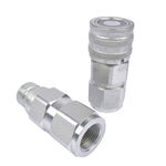 ZUN 3/4'' NPT 5/8'' Body High Flow Hydraulics Flat Face Quick Connect Coupler Set 15871375