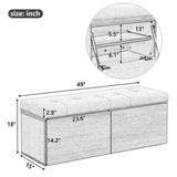 ZUN 49" Shoe Storage Bench Entryway Shoe Cabinet Storage Ottoman with Padded Seat Cushion and Double 38848910