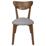 Natural Walnut and Grey Upholestered Dining Chair B062P153682