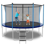 ZUN 12ft Blue Outdoor Toddler Trampoline with Enclosure Safety Net Jumping Fun Trampoline, heavy-duty 29596203