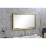 42x24 Inch LED Frontlit Bathroom Mirror with Metal Frame, Wall Mounted Vanity Mirror with Smart 48886599