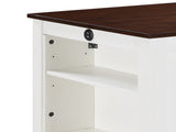 Graham 36" White Finish Small Space Counter Height Dining Table with USB Charging Ports and Shelves B061P160001