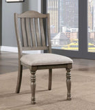 ZUN Transitional Style 2pcs Side Chairs Antique Gray Solid wood Gray Fabric Dining Room Furniture Chair B011P197295