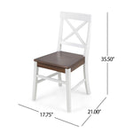 ZUN Roshan Farmhouse Acacia Wood Dining Chairs, White / Walnut 62888.00WWALN