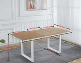 oak color,Square Extendable Dining Table with metal leg,Modern Space Saving Kitchen Table for Living W234P282510