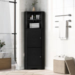 ZUN Tall Bathroom Corner Cabinet, Freestanding Storage Cabinet with Doors and Adjustable Shelves, MDF WF293800AAB