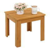 ZUN Wooden Square Side End Table Patio Coffee Bistro Table Indoor Outdoor Natural 77175873