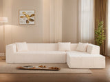 105.5" Modular L-Shaped Sectional Floor Couch, Deep Seat Tufted Comfy Sofa set with Chaise for 11447137