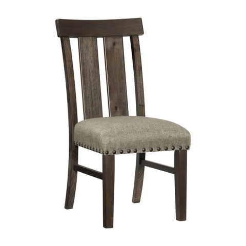 ZUN Classic Brown Finish Dining Chairs Set of 2, Upholstered Seat Nailhead Trim Wooden Dining Kitchen B011P248298