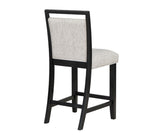 ZUN 2pc Farmhouse Counter Height Upholstered Dining Chair Stools Upholstered with Comfortable Gray B011P145254