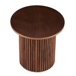 ZUN Walnut Wood Veneer Tabletop 19.69 Inch Round Coffee Table, Farmhouse Circle Coffee Table MDF W1164P225860