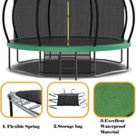 ZUN 12FT Recreational Kids Trampoline with Safety Enclosure Net & Ladder, Outdoor Recreational W1163P164306