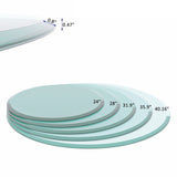 32" Inch Round Tempered Glass Table Top Clear Glass 1/2" Inch Thick Beveled Polished Edge W241P248444