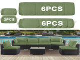 Cushion Covers for 7 Pcs Wicker Rattan Sectional Sofa, 14Pack Cushion Slipcovers Set W419P460549