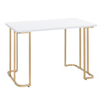 ZUN White and Gold Writing Desk B062P184566