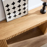 59.05'' Modern Console Table With Drawer for Entryway with Unique Vertical Stripe Design for Living W876P299541