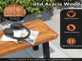 Versatile Acacia Wood Garden Bench, Adjustable Foot Pads Outdoor Dining Bench 00486697