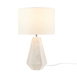 ZUN 23" Resin Table Lamp with Faux Wood Texture B035129485