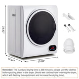 GYJ28-88-E Compact portable Household clothes Dryer 1.5CUFT Drum Dryer with LED display -White 120V 90579716
