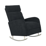 Chenille Upholstered Rocking Chair with Metal Legs and Side Storage Pocket Modern Comfort & 83578306