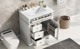 30" Bathroom Vanity with Sink, One Tip-out Drawer, Three Drawers, Door Shelf, Soft Closing Door, N759P227429K