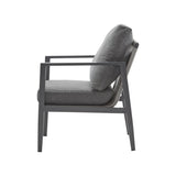 Gray Aluminum Lounge Chair with Sleek Rope Accents and Comfortable Cushions, Perfect for Modern N767P237034G