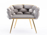 Luxury modern simple leisure velvet single sofa chair bedroom lazy person household dresser stool W117067861