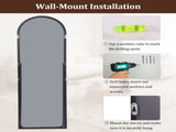 58"x19" Arched Full Length Mirror with Aluminum Alloy Frame Freestanding Floor Dressing Mirror, 99221356