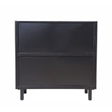 Modern Sideboard Buffet Cabinet with Tempered Figured Glass Doors, Flip Top, Inner Shelves, Metal W3122P272901