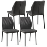 ZUN Dark Grey PU Leather Dining Chairs Set of 4 Faux Leather Dining Chairs Living Room Chair Modern W1164P195156