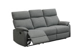 Gray Color Burlap Fabric Recliner Motion Sofa 1pc Couch Manual Motion Sofa Living Room Furniture B011133821