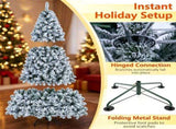 6ft Pre-Lit Flocked Christmas Tree, 300 RGB LED Lights with Smart APP & Remote, 16M Colors Music 22281427