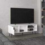 Vulcan 63" Wide Tv Stand with One Cabinet, Three Open Shelves, Cable Management, Living, Tv B200P253754