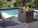 40*40*57cm Iron Frame Gas Bottle Storage Rattan Side Table Brown Gradient 66729622