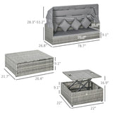 ZUN 4 Piece Outdoor Rattan Sofa Set-Light Gray 99087694