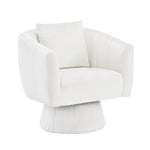 ZUN 360&deg; Swivel Accent Chair, Modern Velvet Fabric Living Room Armchair with Fluffy Cushions, Comfy Wide 91743467