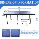 ZUN 6ft Mid-Size Table Tennis Table Foldable & Portable Ping Pong Table Set for Indoor & Outdoor Games 31727220