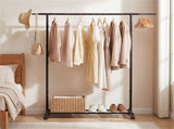 Adjustable Metal Rolling Clothes Rack with Extendable Rods, 104.1-156.244.45154.94cm, 3.86kg Heavy 64751871