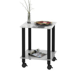 ZUN 1-Piece White+Black Side Table , 2-Tier Space End Table ,Modern Night Stand, Sofa table, Side Table 83709902